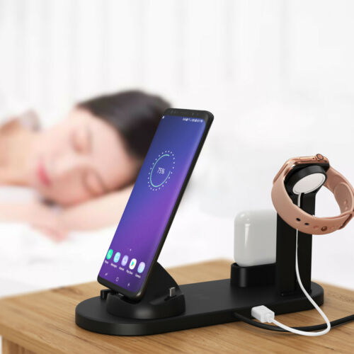 3 in1 Charging Dock Charger Stand For Apple Watch Series/Air Pods iPhone Station