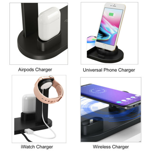 3 in1 Charging Dock Charger Stand For Apple Watch Series/Air Pods iPhone Station