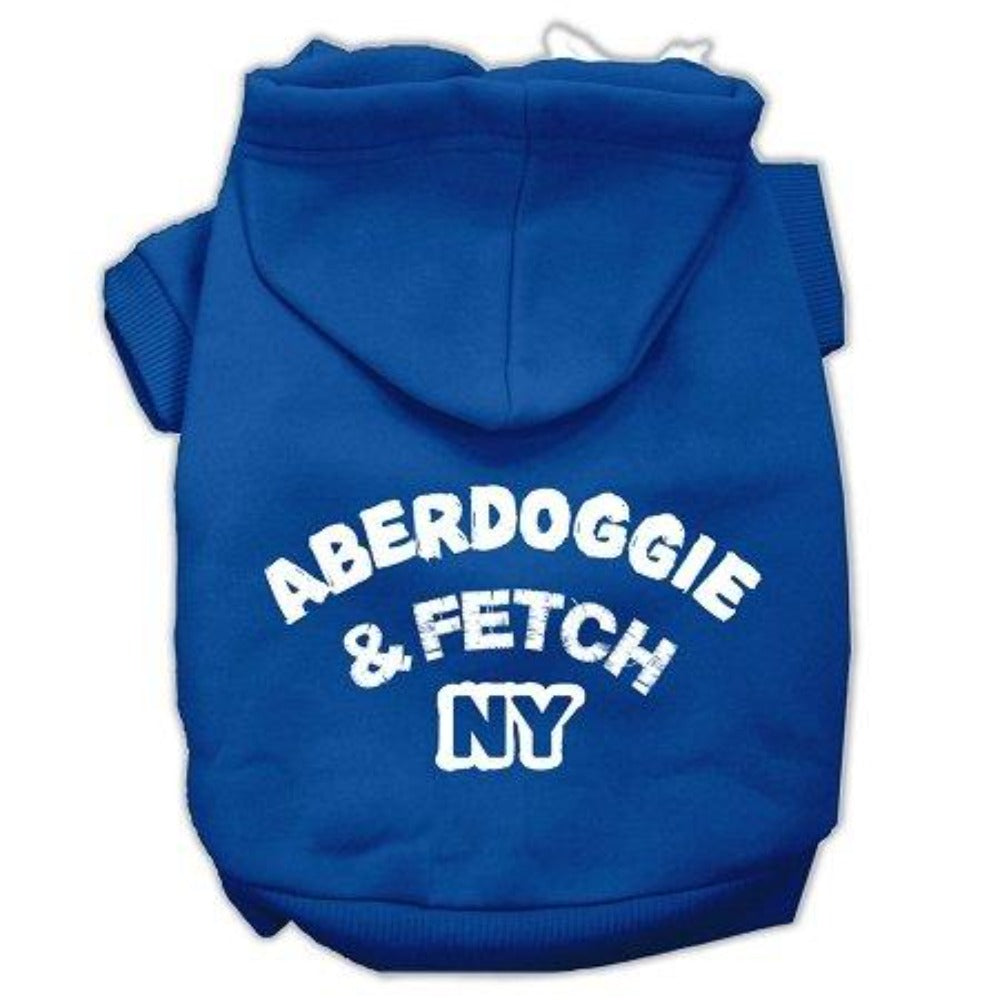 Aberdoggie NY Screenprint Pet Hoodies Blue size XS....XXL