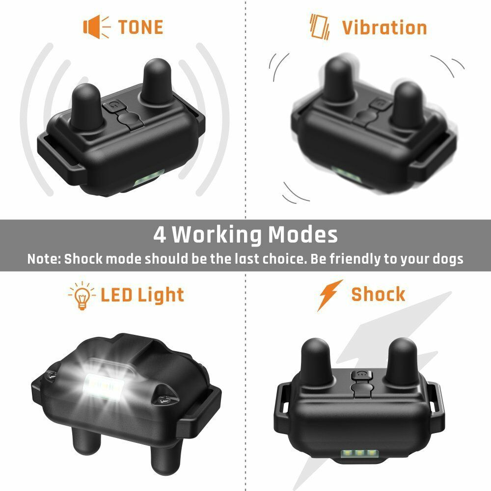 Waterproof Dog Training Electric Collar Rechargeable Remote Control 875 Yards