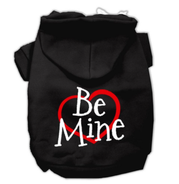 Be Mine Screen Print Pet Hoodies Black size XS....XXL