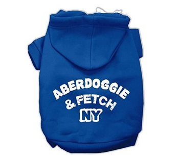 Aberdoggie NY Screenprint Pet Hoodies Blue size XS....XXL