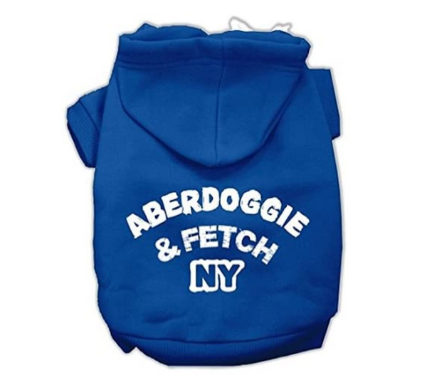 Aberdoggie NY Screenprint Pet Hoodies Blue size XS....XXL